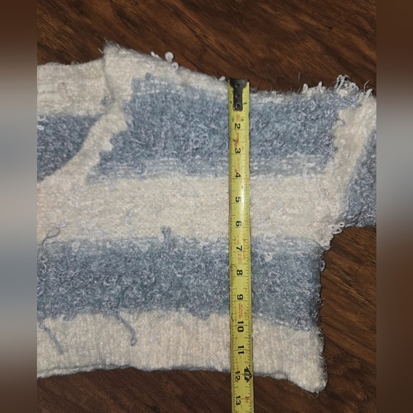 Altar'd State Blue & White Striped Cropped Sweater - Picture 7 of 7